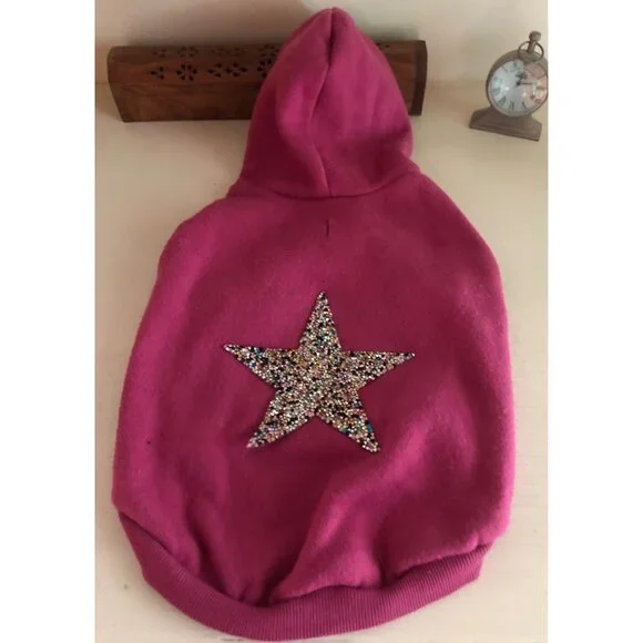 Top Paw Pet Dog Apparel Star Sweatshirt Pink Size Medium - Picture 2 of 6